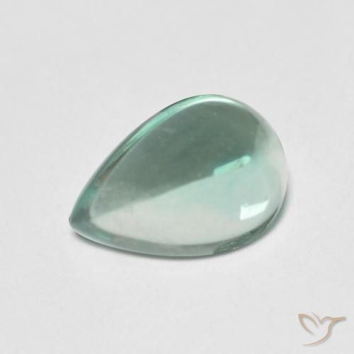 Fluorita Verde azul muy claro natural de 2.26 ct, En forma de pera, Transparente