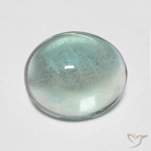 2.42ct Natural Verde azulado claro Fluorita, Ovalada, Transparente