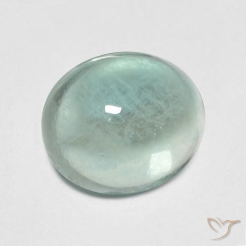 Fluorita Verde azulado claro natural de 2.42 ct, Ovalada, Transparente