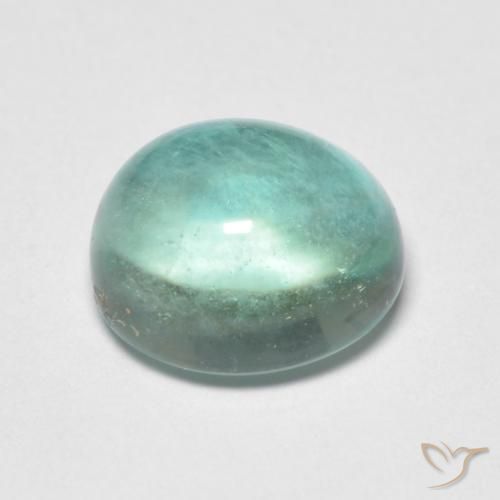 Fluorita Verde azulado claro natural de 2.42 ct, Ovalada, Transparente