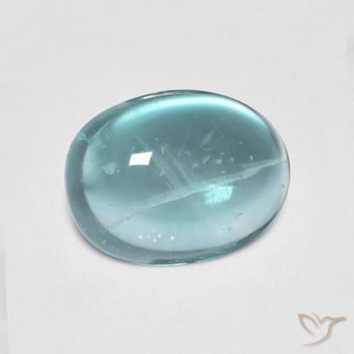 Fluorita Verde azul medio natural de 2.78 ct, Ovalada, Transparente