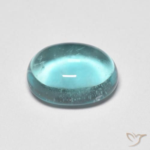 Fluorita Verde azul medio natural de 2.78 ct, Ovalada, Transparente