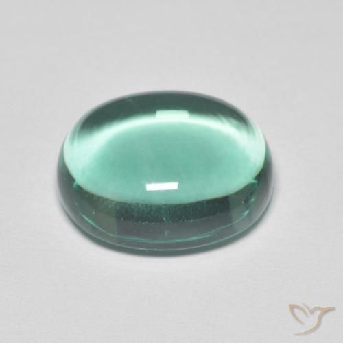 Fluorita Verde azul muy claro natural de 8.43 ct, Ovalada, Transparente