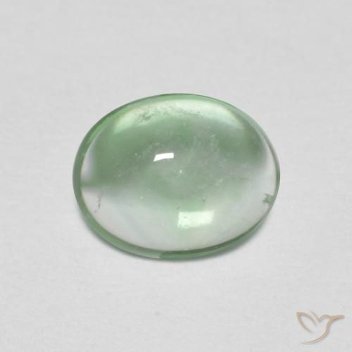 Fluorita Verde amarillento pálido natural de 1.31 ct, Corte Óvalo, Transparente