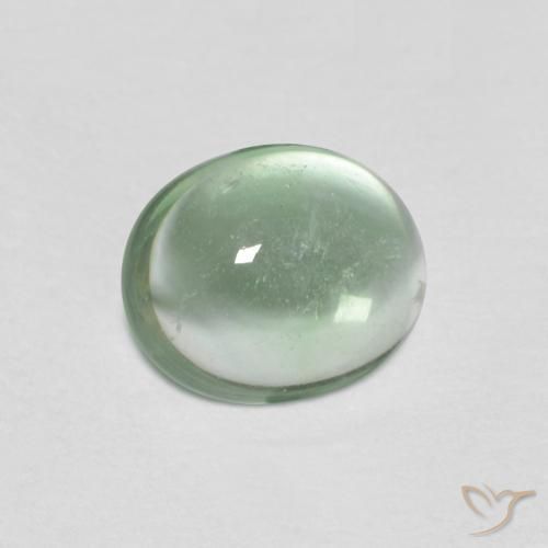 Fluorita Verde amarillento pálido natural de 1.31 ct, Corte Óvalo, Transparente
