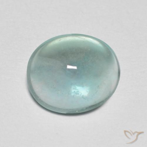 2.19ct Natural Verde pálido Fluorita, Ovalada, Transparente