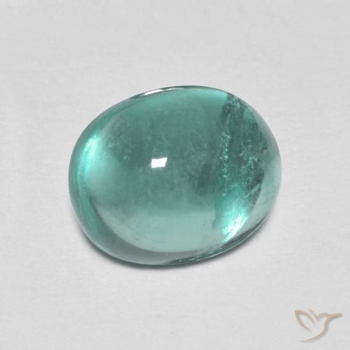 2.25ct Natural Verde azulado claro Fluorita, Ovalada, Transparente