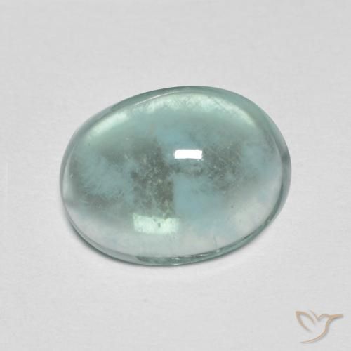 Fluorita Verde azul muy claro natural de 3.71 ct, Ovalada, Transparente