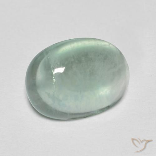 Fluorita Verde menta claro natural de 4.02 ct, Ovalada, Transparente