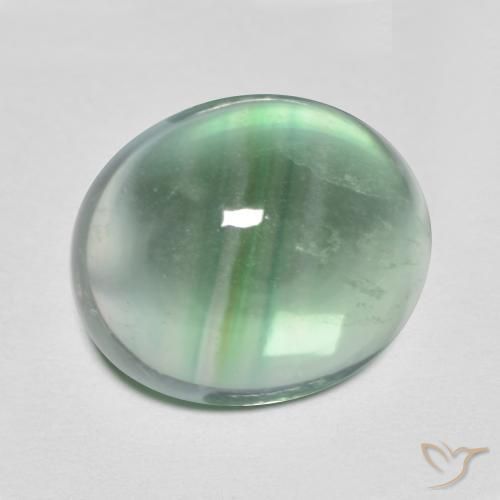 Fluorita Verde menta natural de 8.97 ct, Corte Óvalo, Transparente