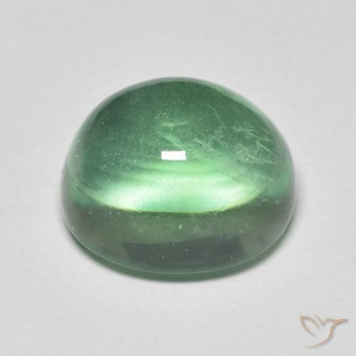 Fluorita Verde menta natural de 8.97 ct, Corte Óvalo, Transparente