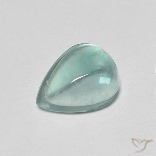 1.97ct Natural Verde azulado claro Fluorita, En forma de pera, Transparente