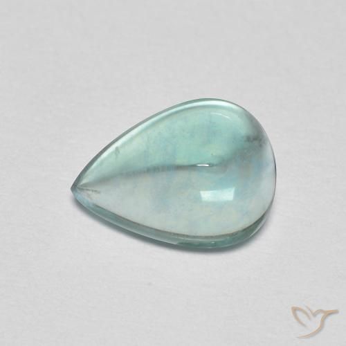 Fluorita Verde azulado claro natural de 1.97 ct, En forma de pera, Transparente