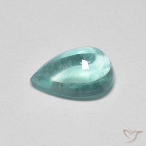 Fluorita Verde azulado claro natural de 1.97 ct, En forma de pera, Transparente