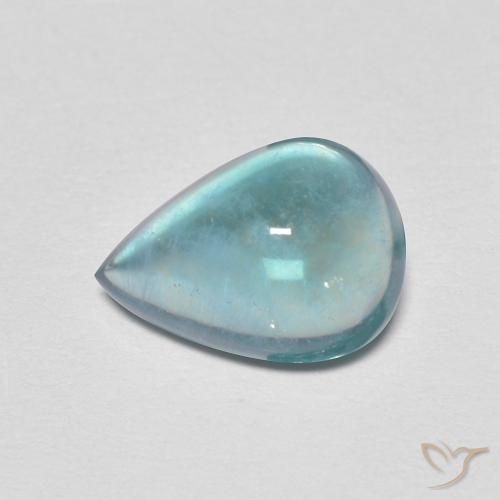 Fluorita Verde azulado claro natural de 2.48 ct, En forma de pera, Transparente