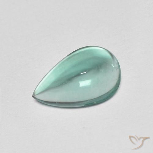 1.78ct Natural Verde azulado claro Fluorita, En forma de pera, Transparente