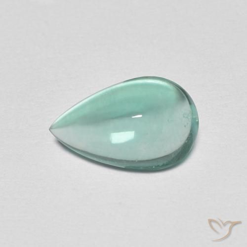 Fluorita Verde azulado claro natural de 1.78 ct, En forma de pera, Transparente