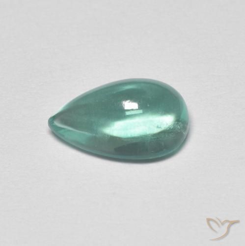 Fluorita Verde azulado claro natural de 1.78 ct, En forma de pera, Transparente