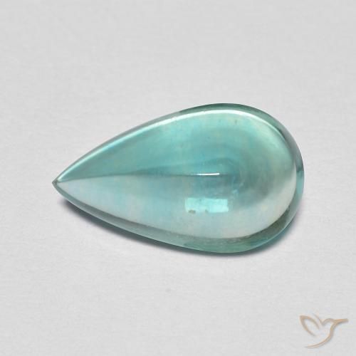 2.38ct Natural Verde azulado claro Fluorita, En forma de pera, Transparente