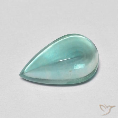 Fluorita Verde azulado claro natural de 2.38 ct, En forma de pera, Transparente