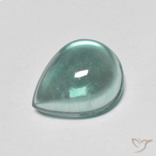 2.74ct Natural Verde azul muy claro Fluorita, En forma de pera, Transparente