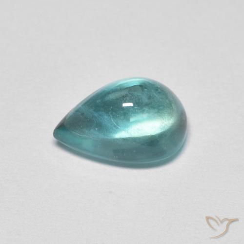 Fluorita Verde azul medio natural de 1.97 ct, En forma de pera, Transparente