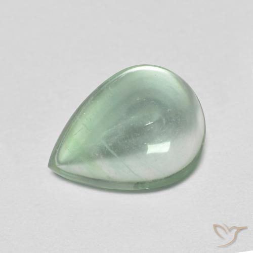 2.58ct Natural Verde menta Fluorita, En forma de pera, Transparente
