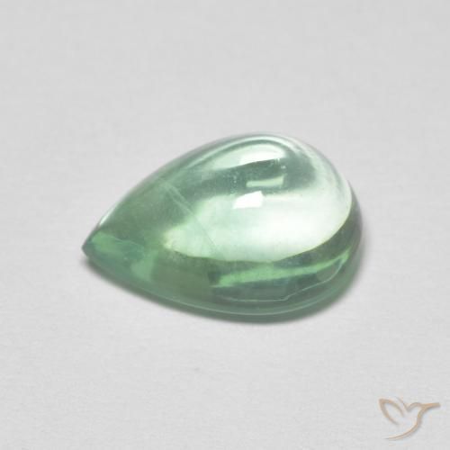 Fluorita Verde menta natural de 2.58 ct, En forma de pera, Transparente
