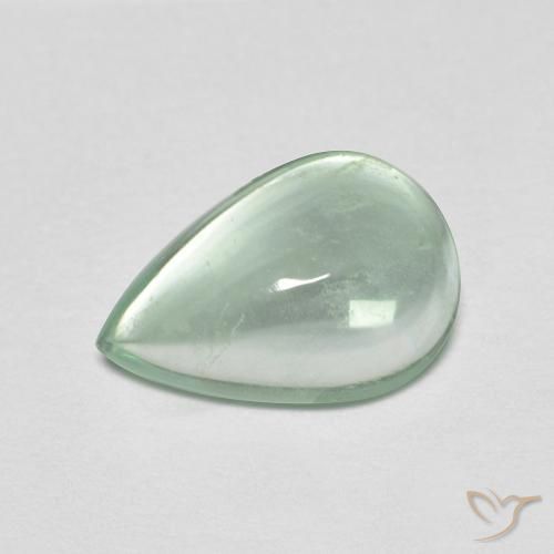Fluorita Verde menta claro natural de 2.32 ct, En forma de pera, Transparente