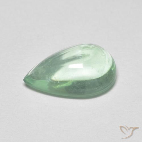 Fluorita Verde menta claro natural de 2.32 ct, En forma de pera, Transparente