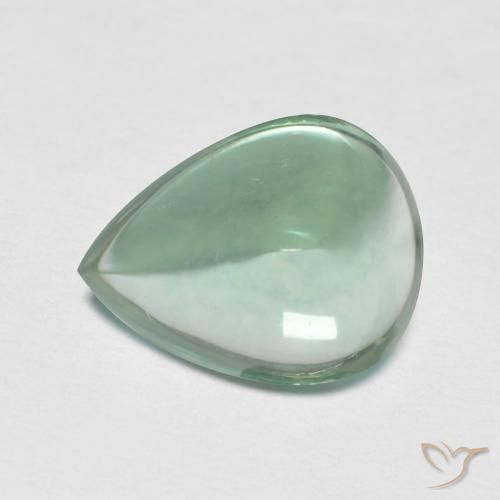 3.38ct Natural Verde azulado Fluorita, En forma de pera, Transparente