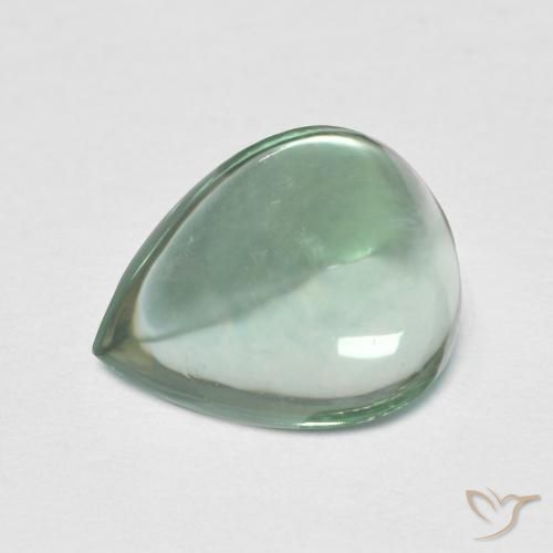 Fluorita Verde azulado natural de 3.38 ct, En forma de pera, Transparente