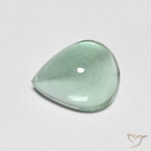 Fluorita Verde azulado claro natural de 2.77 ct, En forma de pera, Transparente