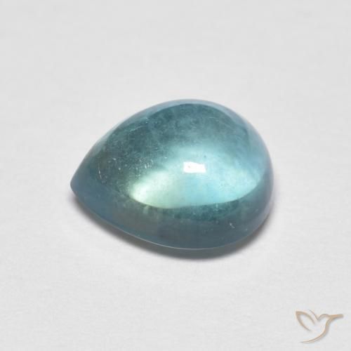 Fluorita Cerceta claro natural de 2.17 ct, En forma de pera, Transparente