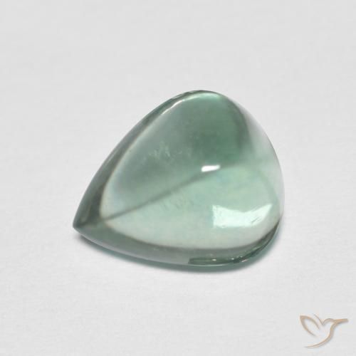 Fluorita Verde azulado natural de 2.94 ct, En forma de pera, Transparente