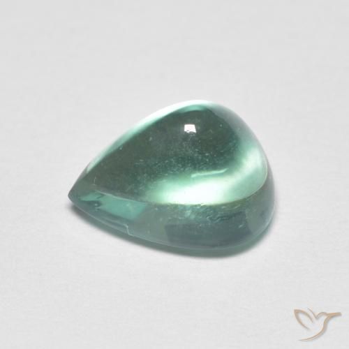 Fluorita Verde azulado natural de 2.94 ct, En forma de pera, Transparente