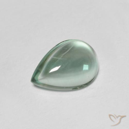 Fluorita Verde azulado claro natural de 2.01 ct, En forma de pera, Transparente