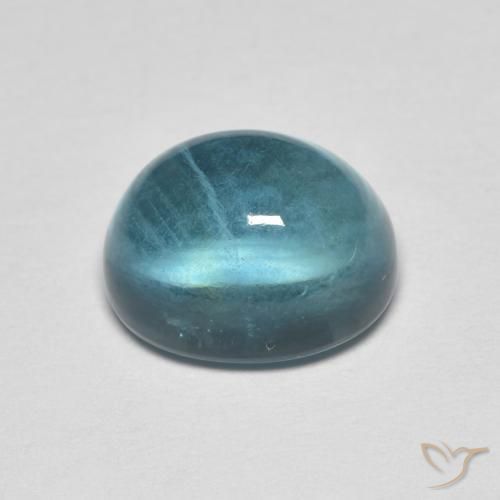 Fluorita Verde azul natural de 5.05 ct, Ovalada, Transparente