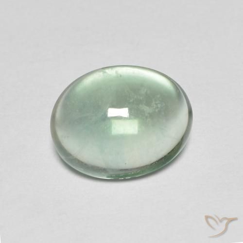 3.26ct Natural Verde muy claro Fluorita, Ovalada, Transparente