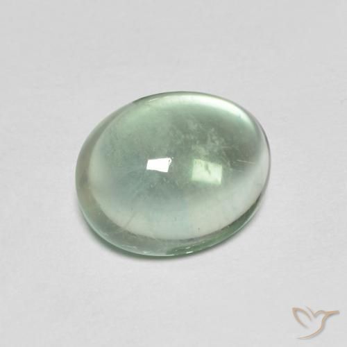 Fluorita Verde muy claro natural de 3.26 ct, Ovalada, Transparente
