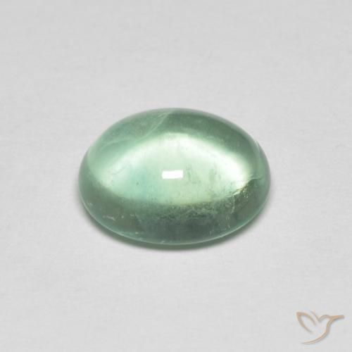 Fluorita Verde muy claro natural de 3.26 ct, Ovalada, Transparente