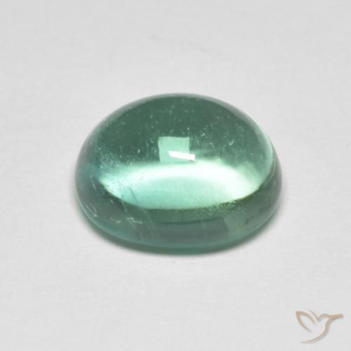Fluorita Verde frío natural de 4.54 ct, Ovalada, Transparente