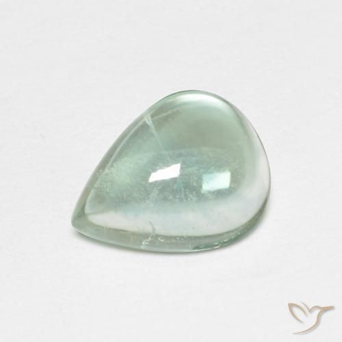 Fluorita Verde azulado claro natural de 2.06 ct, En forma de pera, Transparente