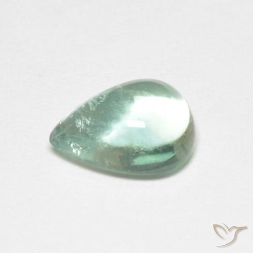 Fluorita Verde azulado claro natural de 2.06 ct, En forma de pera, Transparente