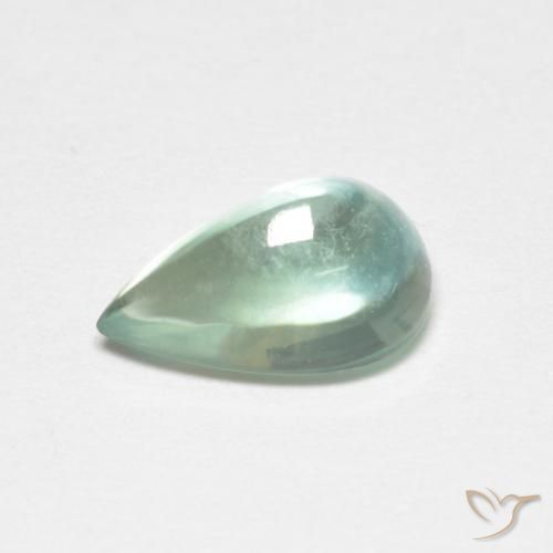 Fluorita Verde azulado claro natural de 1.95 ct, En forma de pera, Transparente