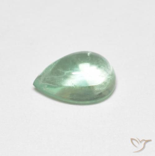 Fluorita Verde azulado claro natural de 1.85 ct, En forma de pera, Transparente