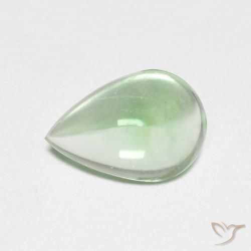 2.64ct Natural Verde amarillento pálido Fluorita, En forma de pera, Transparente