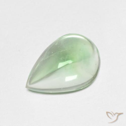 Fluorita Verde amarillento pálido natural de 2.64 ct, En forma de pera, Transparente