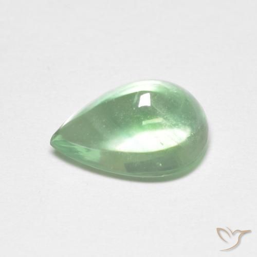 Fluorita Verde amarillento pálido natural de 2.64 ct, En forma de pera, Transparente