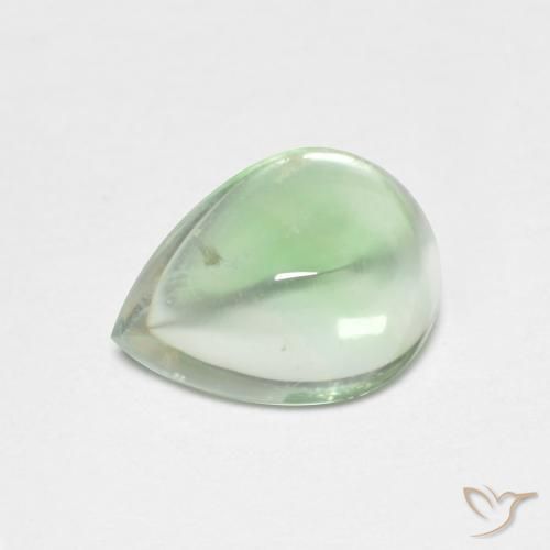 Fluorita Verde claro natural de 2.74 ct, En forma de pera, Transparente